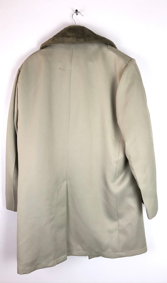 Vintage Mens Winter Coat, JC Penney Beige Faux Fur Co… Gem