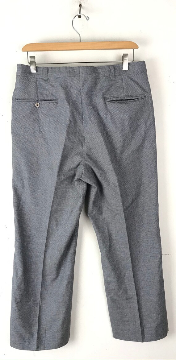 Vintage Gray Micro Plaid Dress Pants Mens Size 30… - image 4