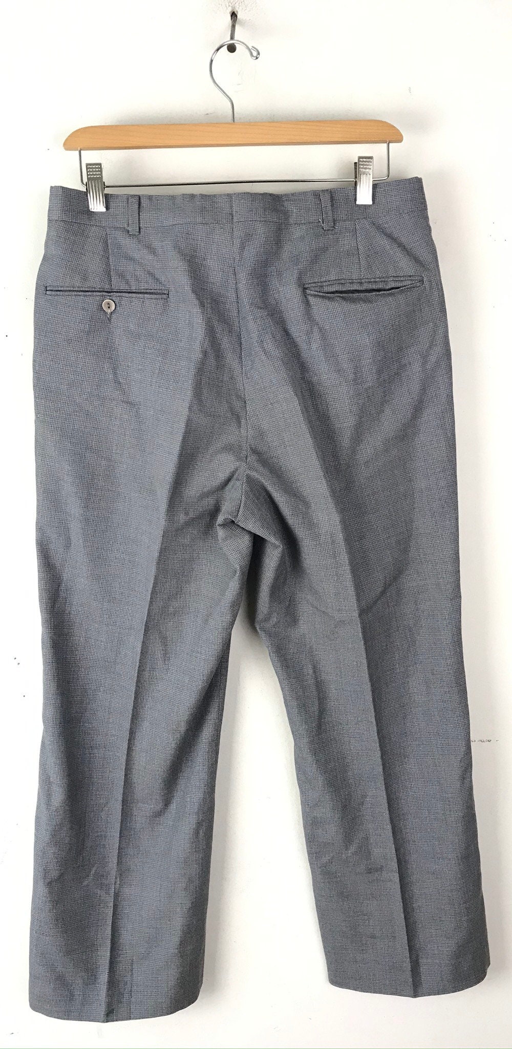 Vintage Gray Micro Plaid Dress Pants Mens Size 30 Waist Gray - Etsy