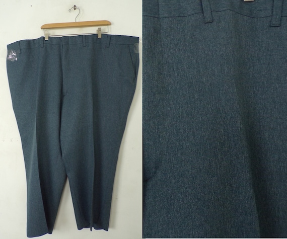 Vintage 54 x 25 Pants, Mens Blue Big Pants, Dar