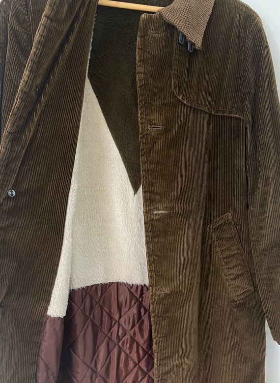 70s Brown Corduroy Coat Mens Size Small/Medium, V… - image 2