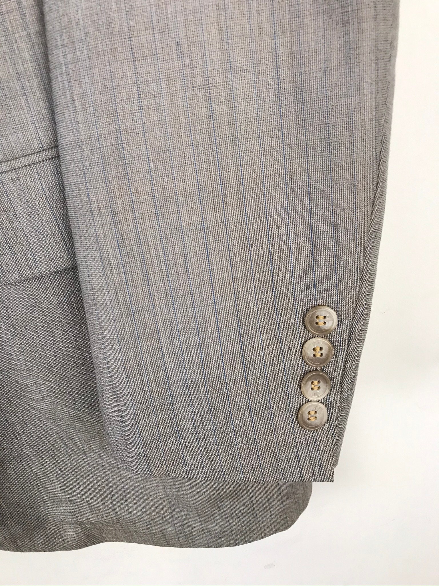 80s Light Gray Blue Pinstriped Two Piece Suit Mens Size 42R & | Etsy