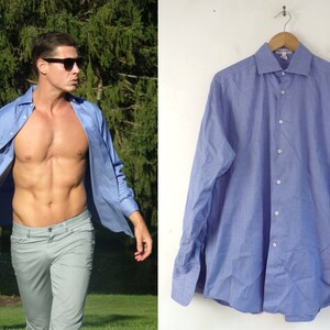 Striped French Cuff Dress Shirt Mens 