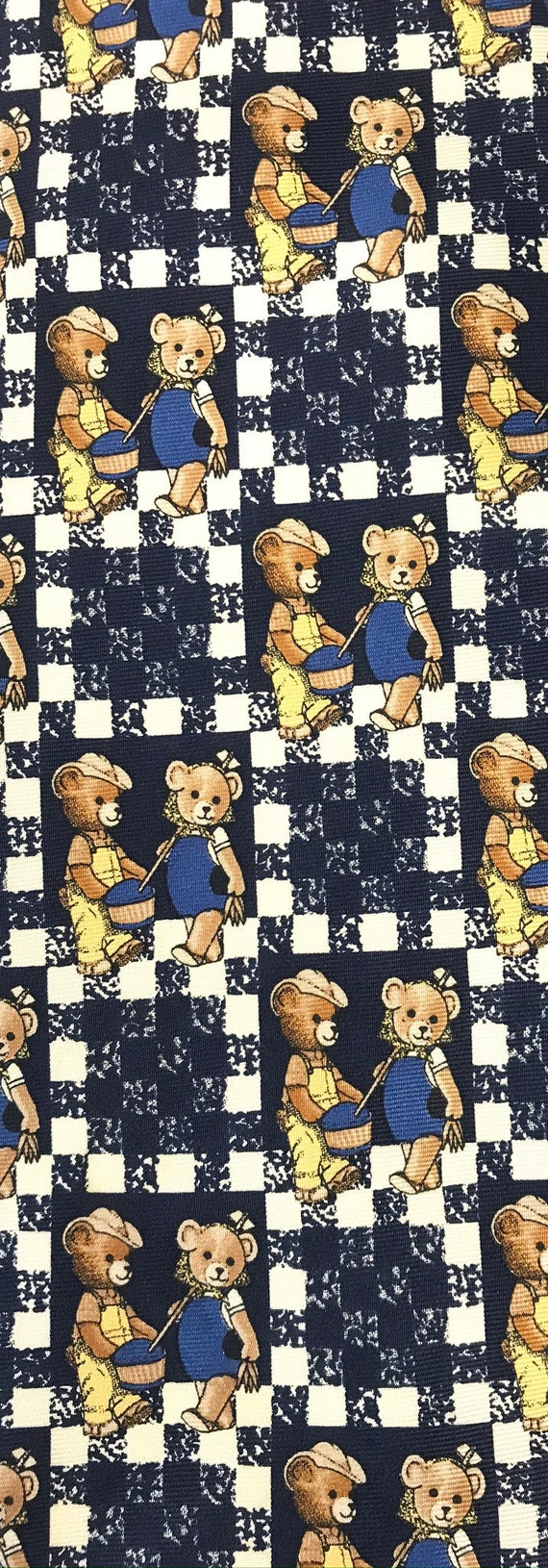 90s Farming Teddy Bears Tie, Teddy Bear Print Nec… - image 3