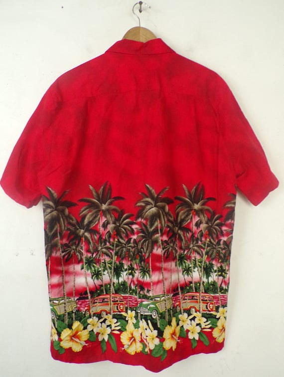 Vintage Mens Car Hawaiian Shirt,90s Old Fashion C… - image 7