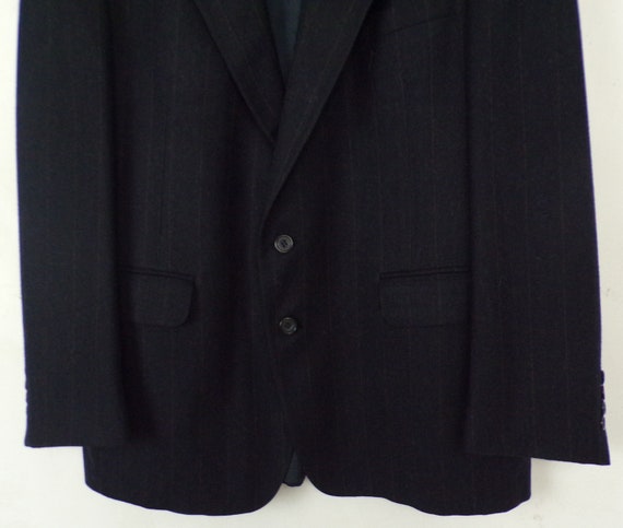 Vintage Mens Pinstripe Suit, Evan Picone Black Tw… - image 4