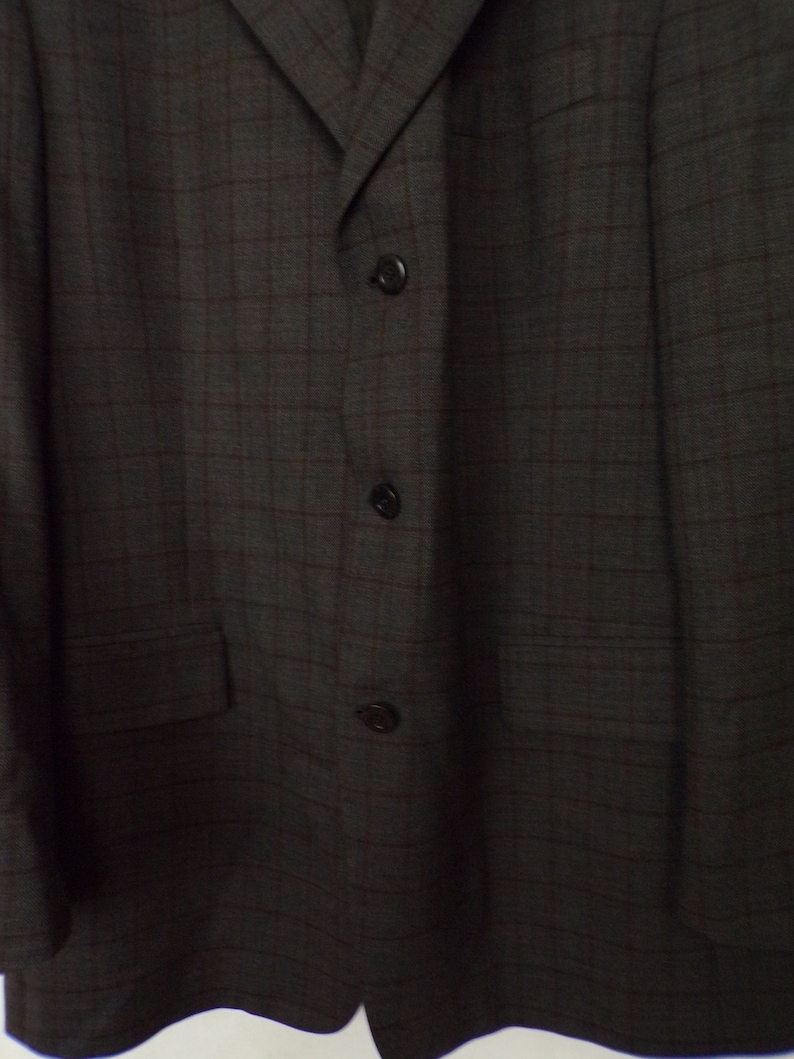 Vintage Gray /& Red Plaid Sport Coat Mens Size 42 Classic Plaid Sport Coat 90s Kenneth Cole Gray Plaid Sport Coat Preppy Gray Plaid Blazer