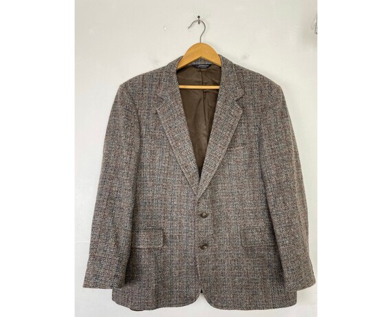 80s Brown Tweed Sport Coat Mens Size 44S Vintage Brown Blue - Etsy