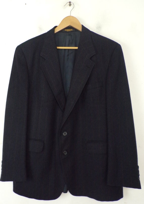 Vintage Mens Pinstripe Suit, Evan Picone Black Tw… - image 2