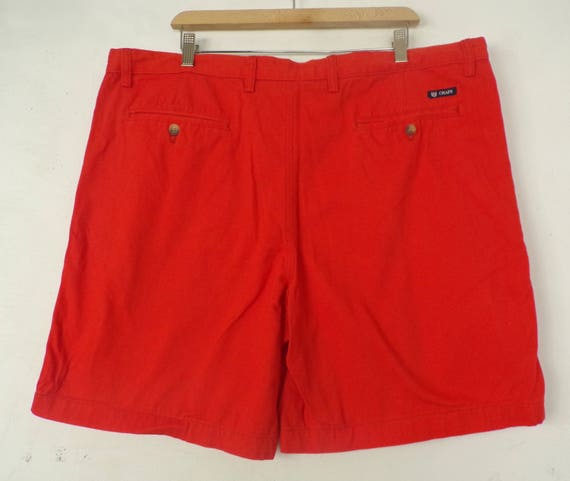 Vintage Mens Orange Cotton Shorts, 1990s Bright O… - image 3