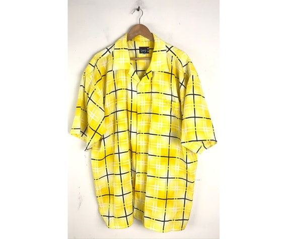Vintage Phat Farm Shirt, 1990s Yellow & Black Plai