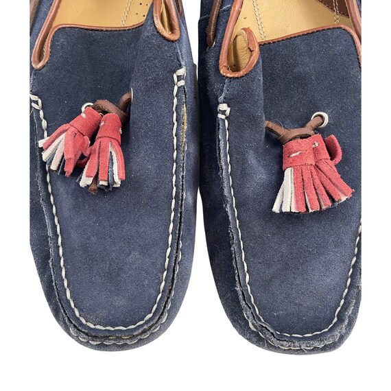 Vintage Navy Blue Tassel Slip On Loafers Mens Siz… - image 3