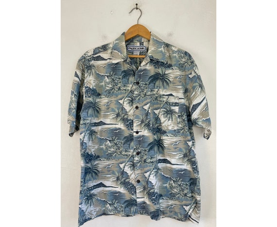 Vintage Palm Tree Island Hawaiian Shirt Mens Larg… - image 1