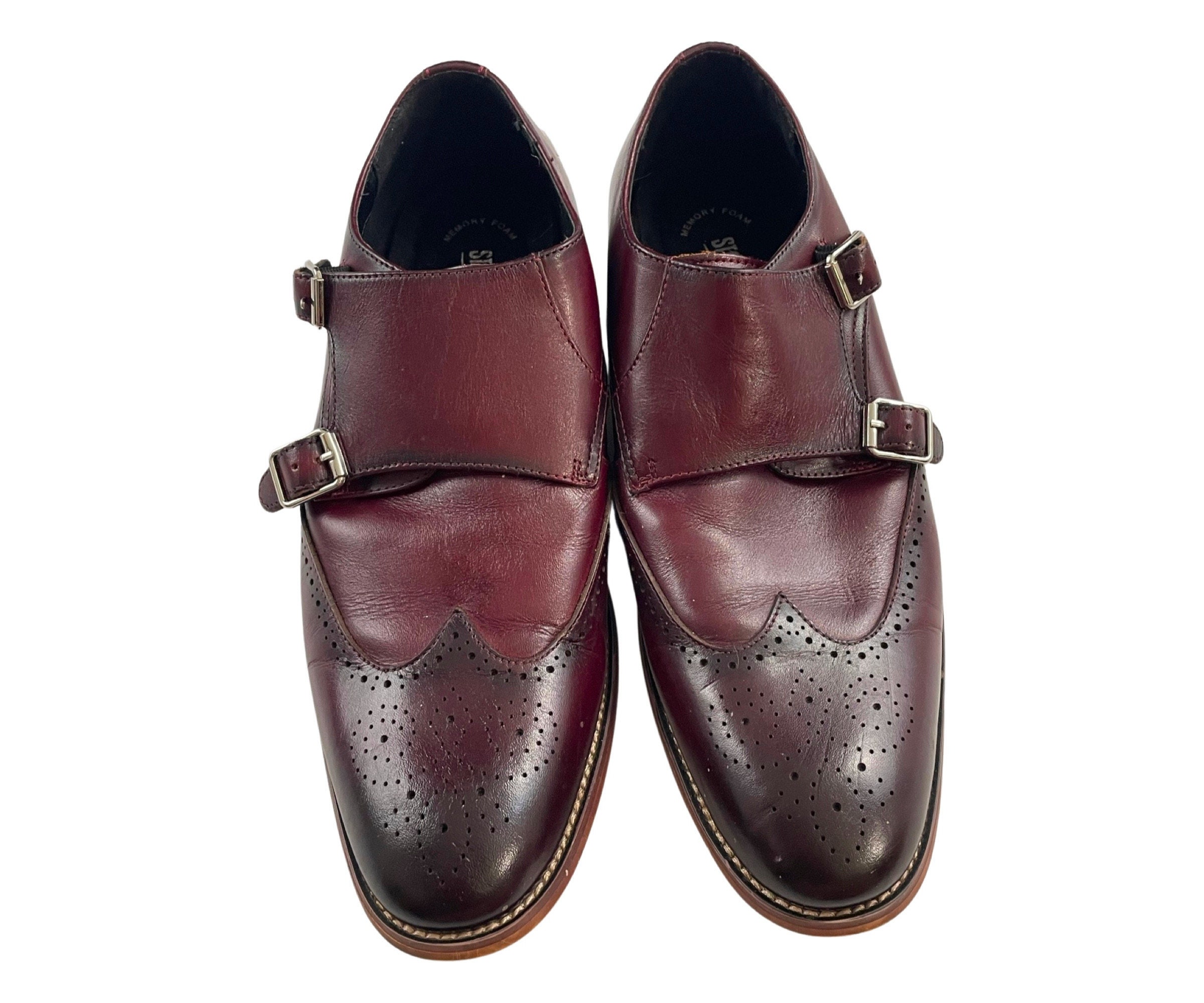 Vintage Oxblood Leather Wingtip Oxford Shoes - Stacy Adams 