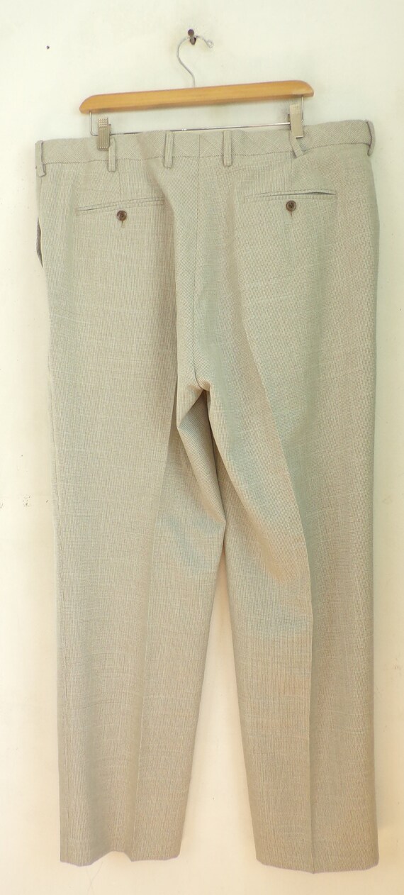 Vintage Mens Check Pants, Brown & Cream Micro Che… - image 5