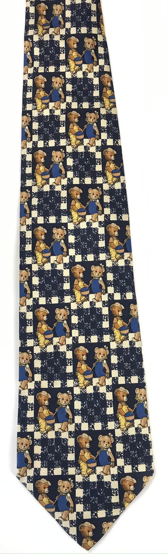 90s Farming Teddy Bears Tie, Teddy Bear Print Nec… - image 2