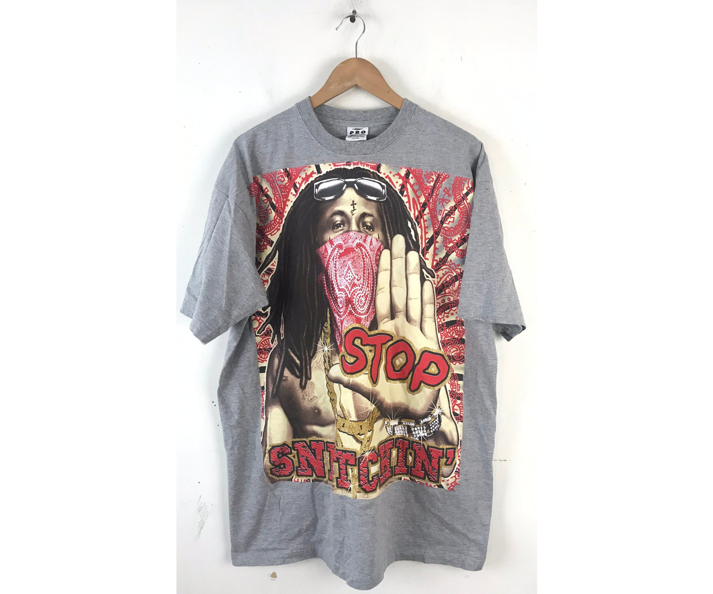 Vintage Lil Wayne T Shirt, 90s Stop Snitchin Lil Wayne Shirt Mens