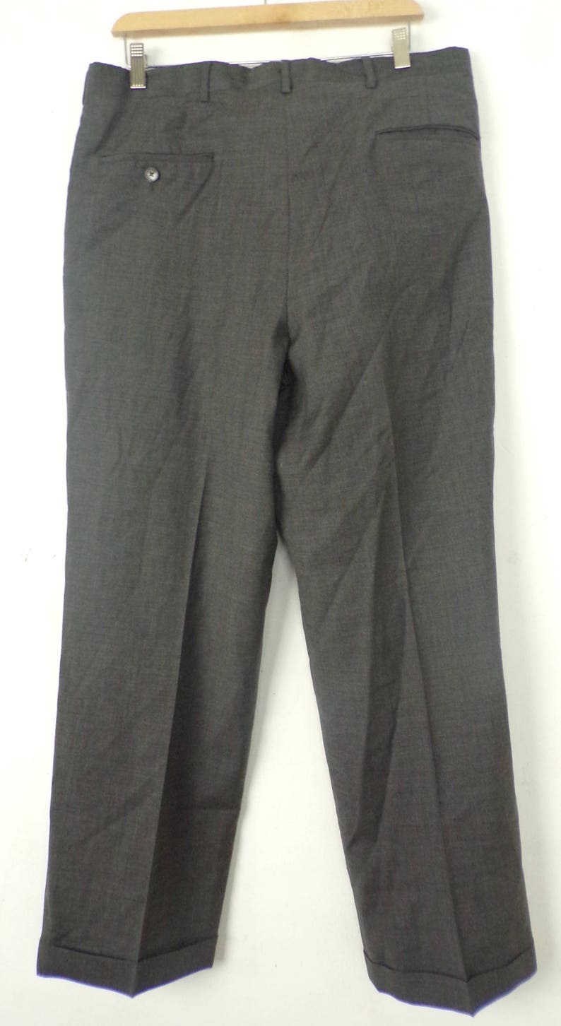 Vintage Gray Pleated Dress Pants Mens Size 36 Waist Classic | Etsy