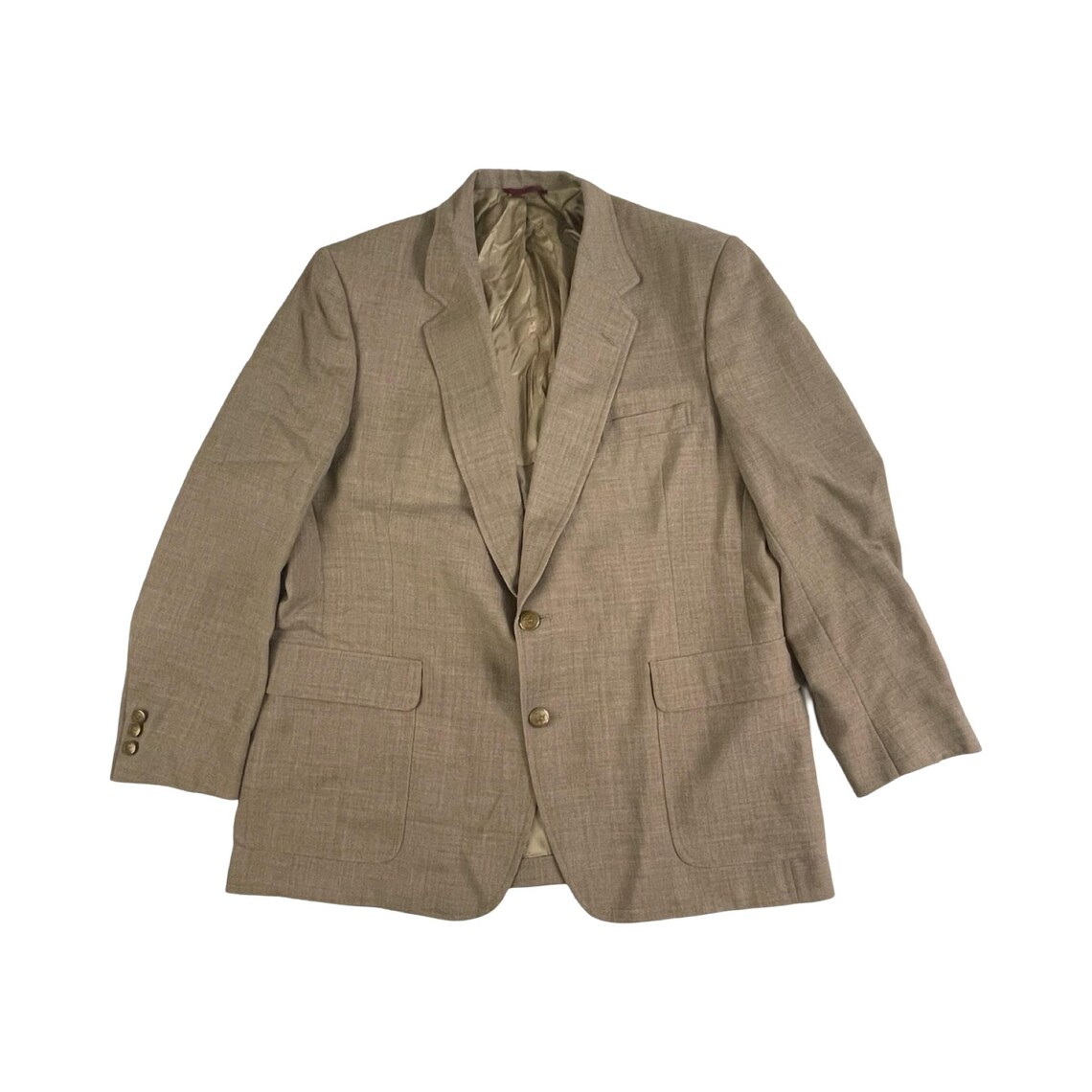 70s Light Brown Sport Coat Mens Size 44 | Vintage Gold Button Mens Blazer | Classic Brown Business Formal Event Sport Coat, Foto 2 von 5