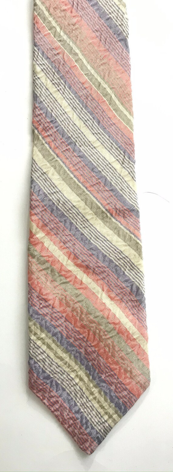 80s Pink Purple & Gray Striped Textured Tie, Vintage Striped Tie, Pink Purple Tie, Preppy Tie, 1980s Necktie, Classy Tie, Striped Tie