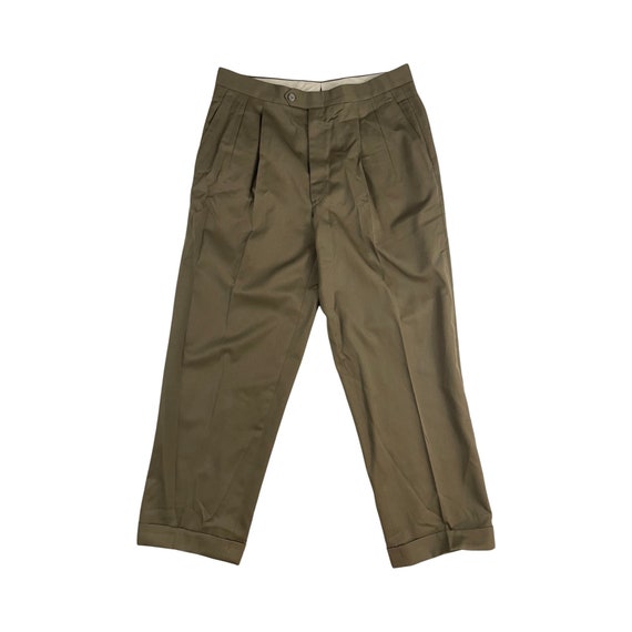 Vintage two-pleat slacks, made in the USA, men's size W34. unclear Beige type Vintage Second Hand