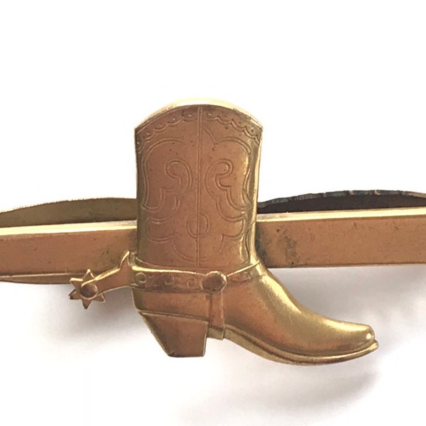 Vintage Cowboy Boot Tie Bar, Gold Tie Bar, Mens Tie Bar, Cowboy Boot, Cowboy Tie Bar, Country Western, Cowboy, Boot Tie Bar, Country Wedding