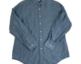 Vintage Brooks Brothers Blue Regent Shirt Mens Large, 90s Denim Blue Button Down Mens Shirt, Classic Blue Dress Shirt
