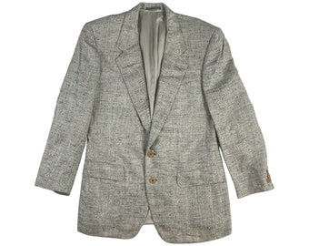 Vintage gris moteado abrigo deportivo hombres tamaño 38, gris claro colorido preppy hombres blazer, seda formal evento negocio deporte abrigo