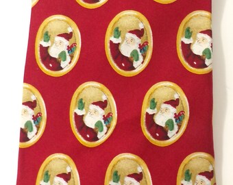 Vintage Mens Christmas Santa Tie, Christmas Tie, Santa Print Tie, Santa Waving Red Novelty Tie, Holiday Tie, Christmas, Santa Claus, 90s