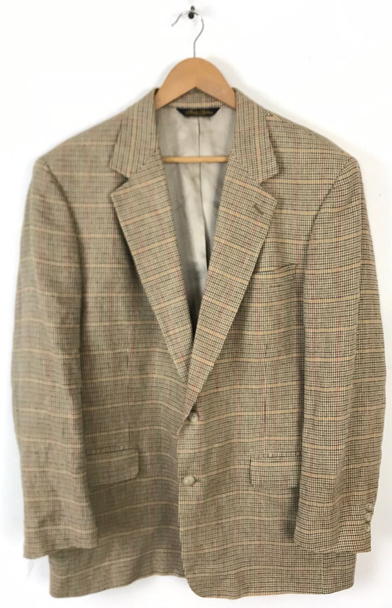 90s Brooks Brothers Brown Houndstooth Sport Coat … - image 2