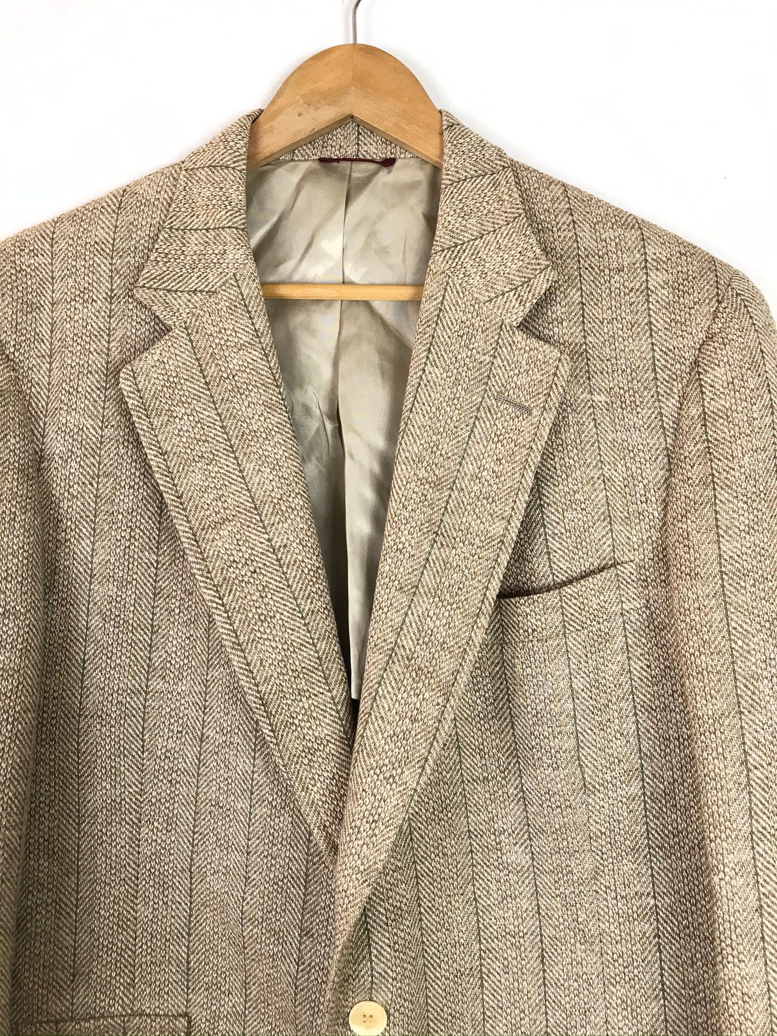Vintage Jos A Bank Beige Tweed Sport Coat Mens Size 42 Beige - Etsy