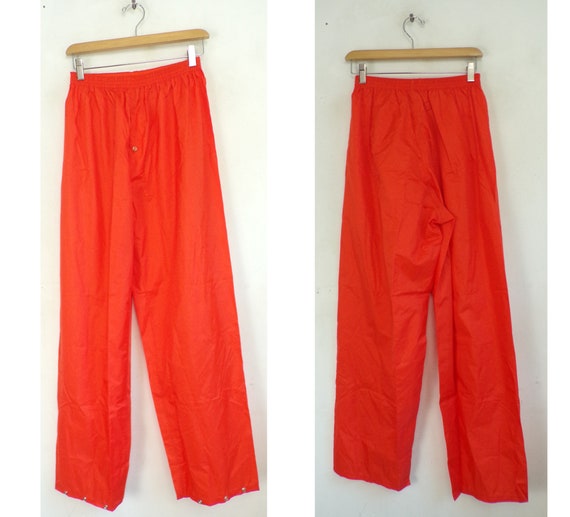 Vintage Orange Athletic Pants Mens XS, Swishy Pant