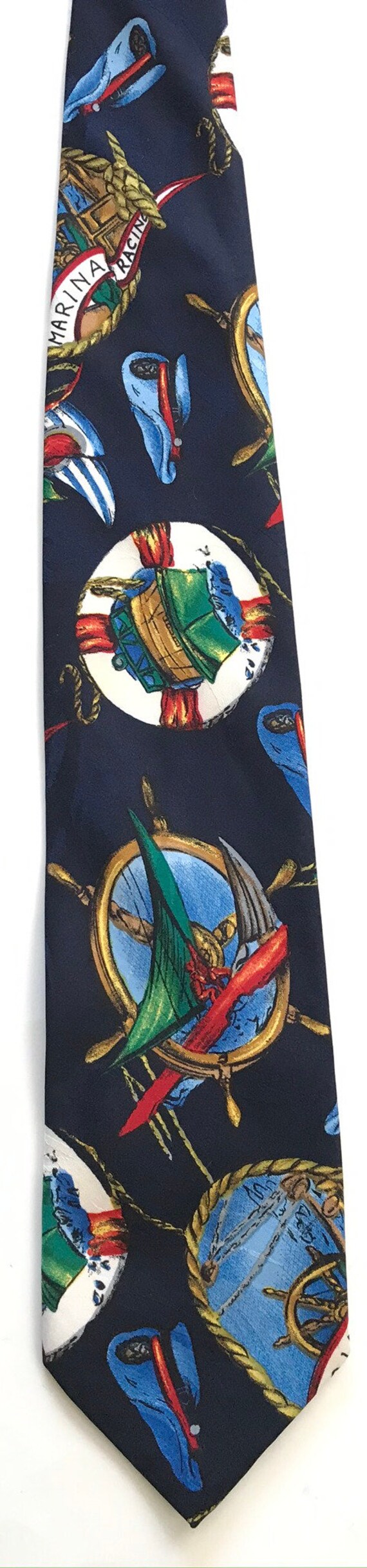 Vintage Nautical Boat Tie, Marina Racing Tie, Sai… - image 2