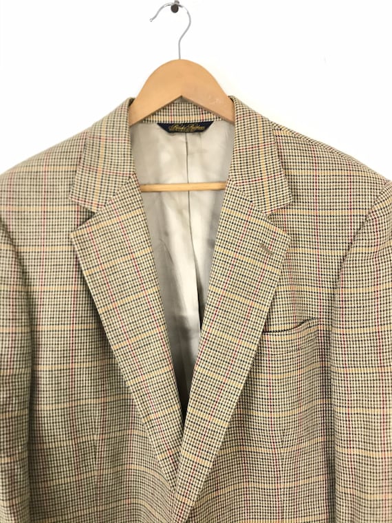 90s Brooks Brothers Brown Houndstooth Sport Coat … - image 3