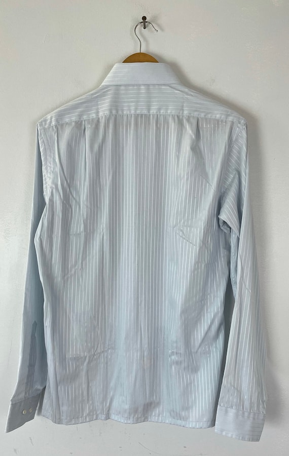 Vintage Silver Striped Dress Shirt Mens Size 16 3… - image 5