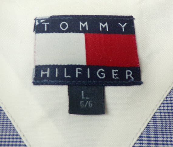 tommy hilfiger blue plaid shirt