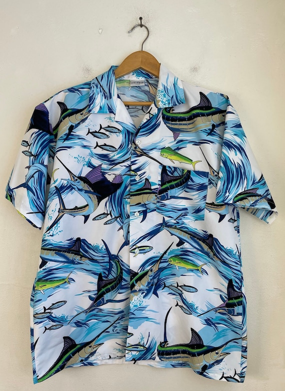 fish print hawaiian shirts