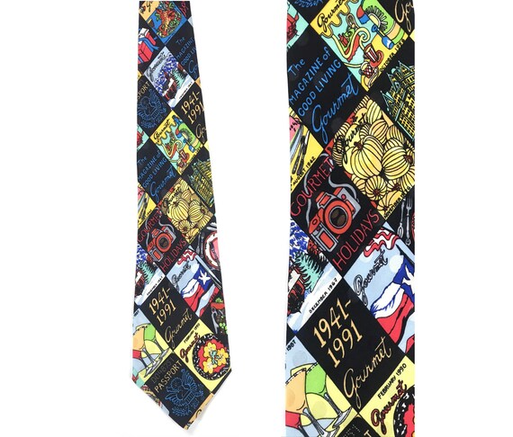 Vintage Gourmet Magazine Tie, 1941-1991 Gourmet Ma