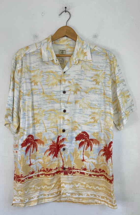 Vintage Palm Tree Sunset Hawaiian Shirt Mens Larg… - image 2