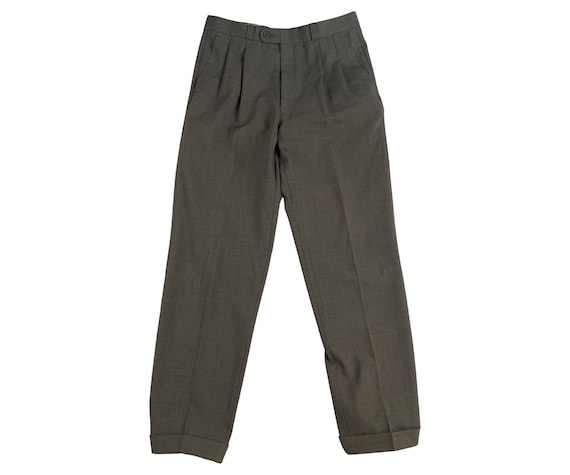Vintage Olive Gray Dress Pants Mens Size 32 Waist… - image 1