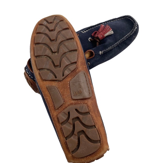 Vintage Navy Blue Tassel Slip On Loafers Mens Siz… - image 6