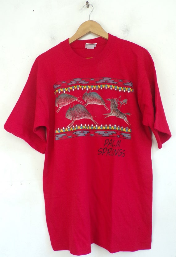Vintage Palm Springs TShirt , 90s Aztec Print Shi… - image 1