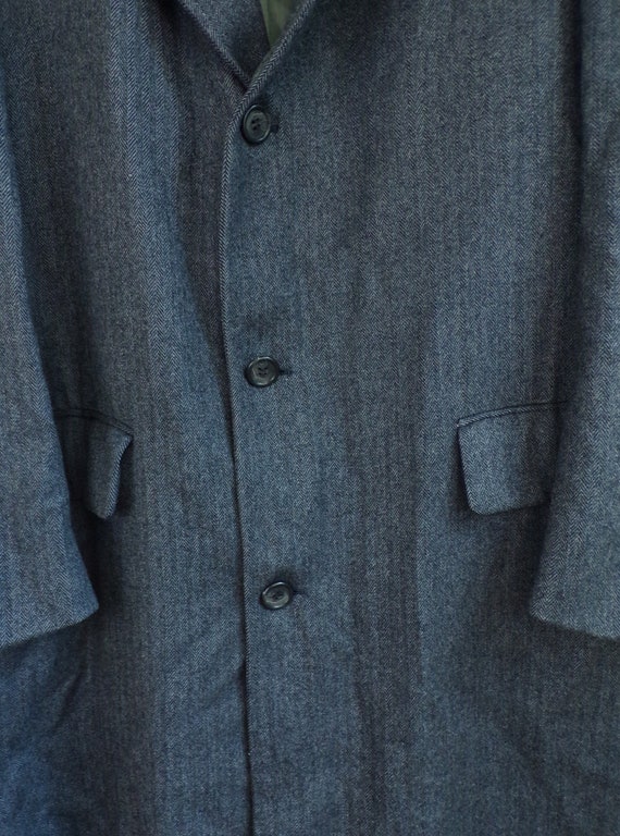 Vintage Mens Wool Coat, 1970s Cricketeer Dark Gra… - image 4