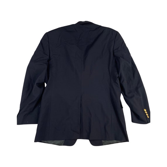 Vintage Navy Blue Blazer Mens Size 42L, Gold Button Sport Coat