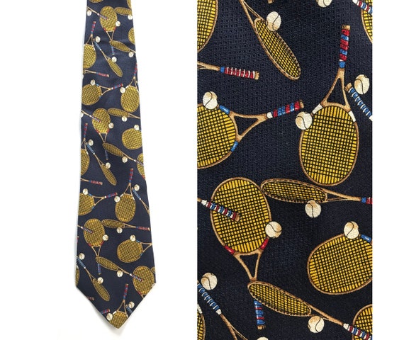 Vintage Tennis Tie, Tennis Racquets & Balls, Tenni