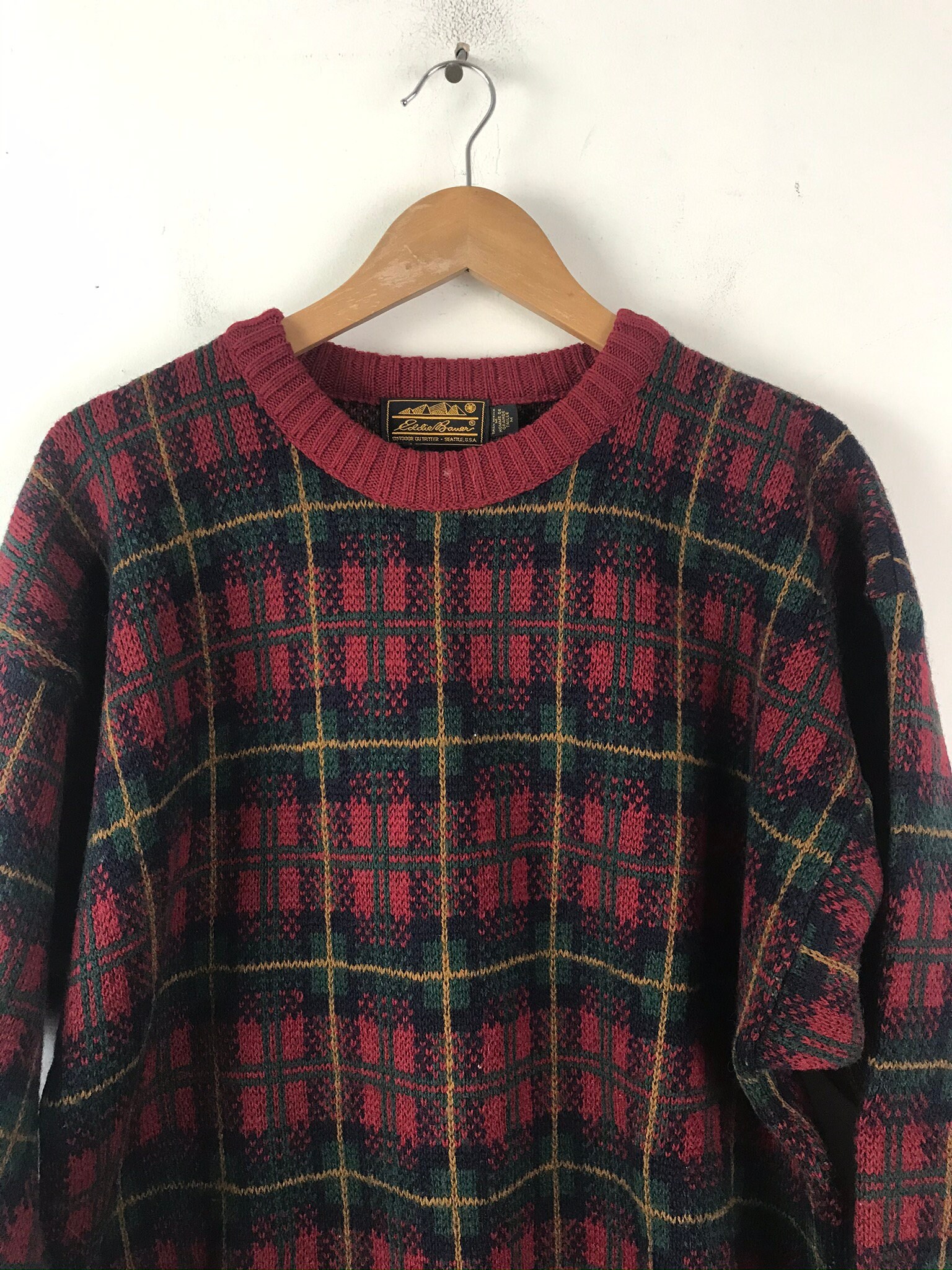 Chemise à Carreaux Eddie Bauer Homme Petite Taille S - Manches Longues, 100% Coton, Résistante Aux Plis