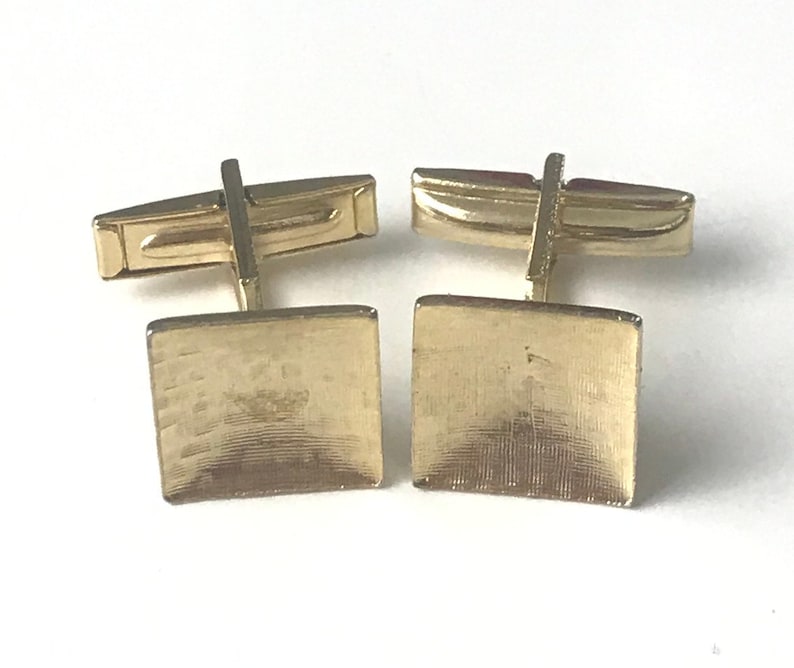 Bullet Back Cufflinks Gold Cuff Links Classic Gold Wedding Formal Event Vintage Gold Square Bullet Back Cuff Links Square Cuff Links
