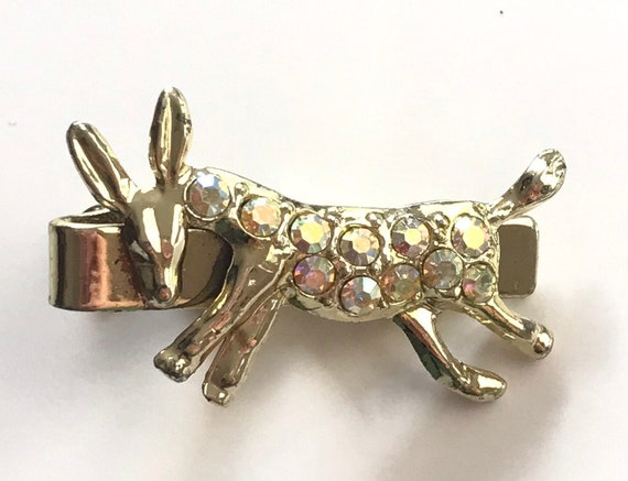 Vintage Gold Jeweled Donkey Tie Clip, Donkey Tie … - image 2