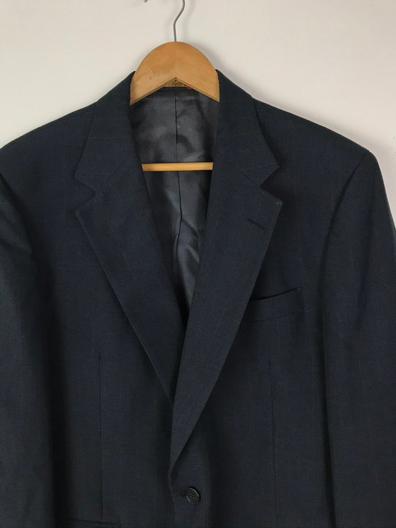 Vintage Dark Blue Pinstriped Blazer Mens Size 40,… - image 3