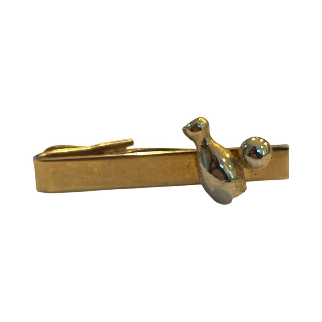 Vintage Gold Bowling Tie Clip | Mens Jewelry Accessory - Etsy
